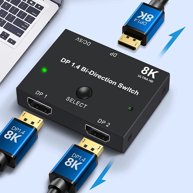 Selector de interruptor USB C compatible con 4K @ 120Hz 8K @ 60Hz