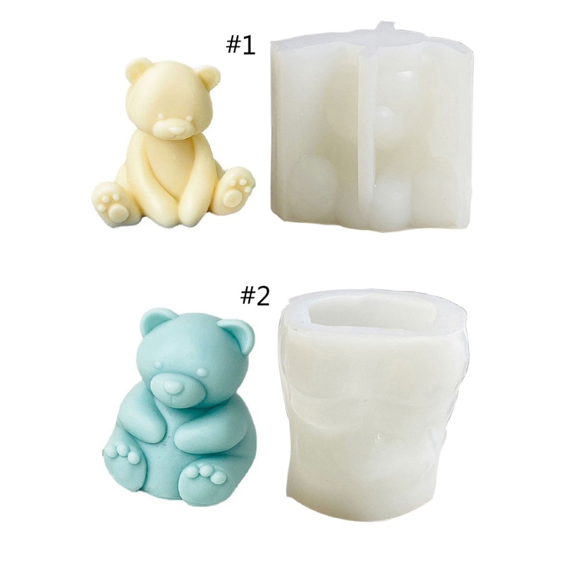 Paquete de 2 moldes de silicona para velas perfumadas de oso lindo oso para  velas decoración del hogar, molde de silicona para resina de oso de