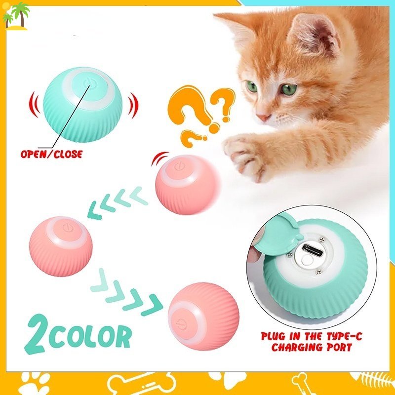 Bola De Juguete Interactiva Para Gatos , Rompecabezas De Móvil Automático  Inteligente Para Uso En Interiores , Carga USB , Para Mascotas Con Luz ,  Divertido Para Gatitos2