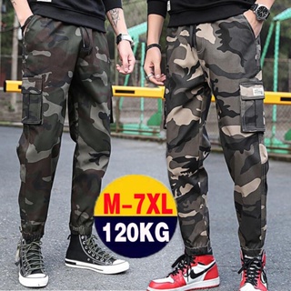 8XL Hombres Otoño Casual Streetwear Militar Camo Cargo Pantalones