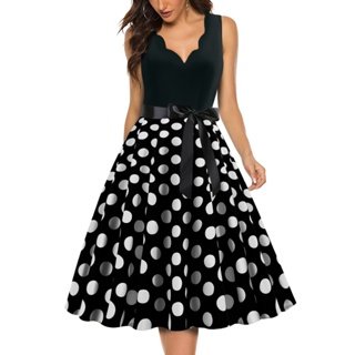 Vestido Mujer estilo Rockabilly Vintage Verano Pin up Estampado Lunare –  Big Indio