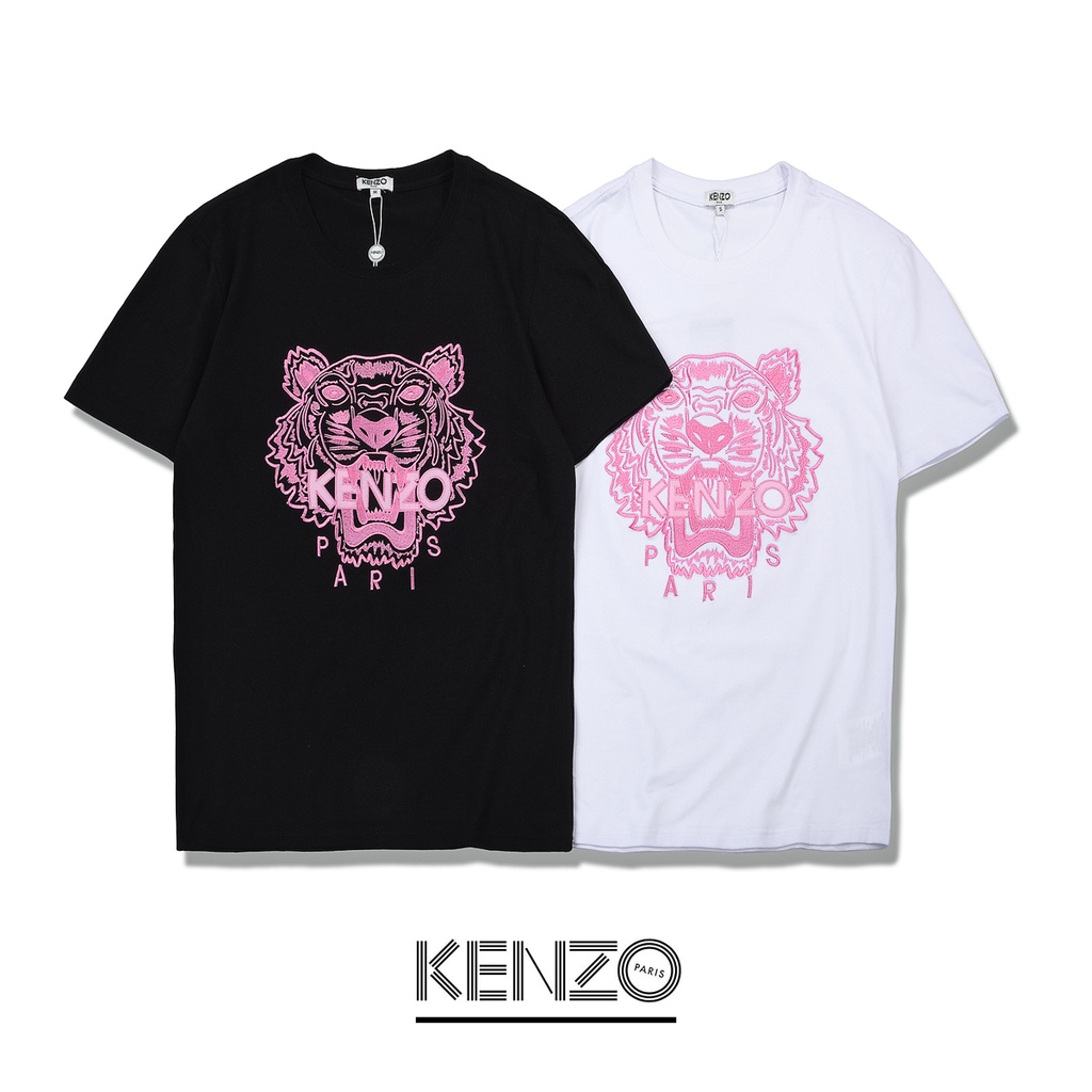 Camiseta De Hombre Y Mujer KENZO Fashion Cabeza De Tigre Bordada