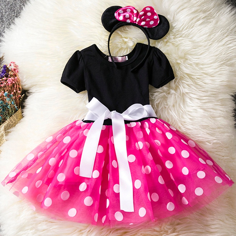 Mickey Mouse Minnie Disfraz Spot Malla Tutú Vestido Para Niños