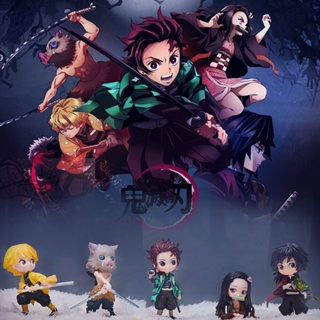 Demon Slayer Figura Conjunto Tanjirou Nezuko Kimetsu No Yaiba Figuras De  Acción Original Japón Anime PVC Modelo Coleccionable Juguetes Regalos