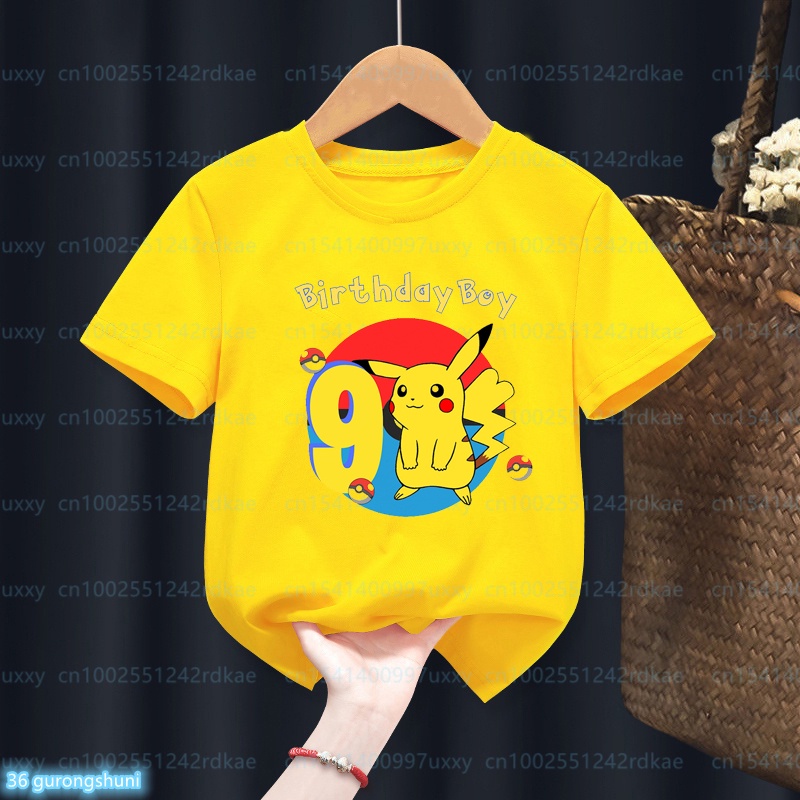 Camiseta Para Ninos Ninas Pokemon Anime Cumpleanos Impresion Digital 1 9 Anos Linda Fiesta De Los Camisa Amarilla tops Disfraz Nombre Personalizado Shopee Colombia