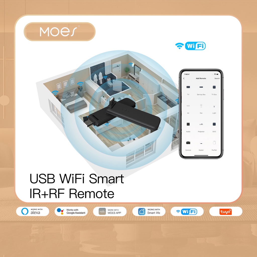 Interruptor WiFi Basic R4 RF Vhome Smart Life + Control Remoto