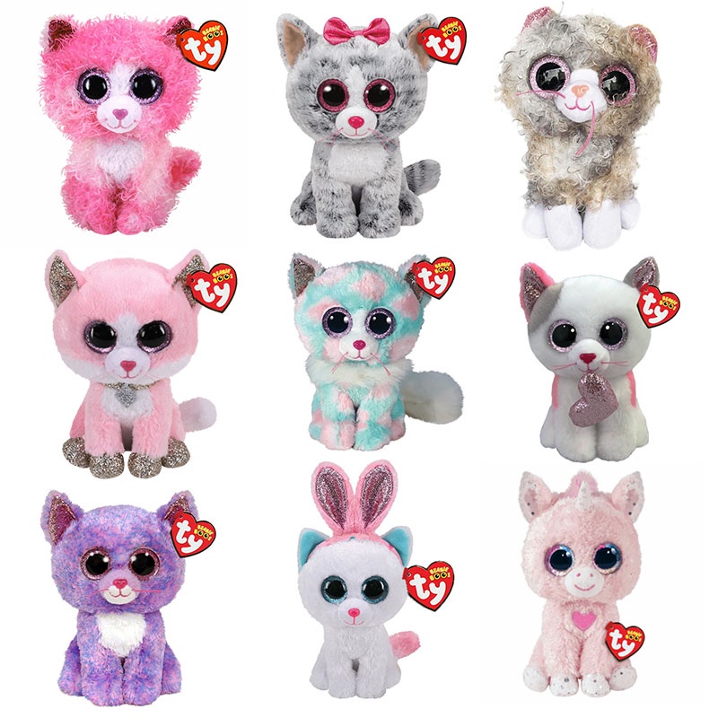 15CM Ty Beanie Boos Ojos Grandes Gato Colecciones Muneca De Peluche Ninos Cumpleanos Shopee Colombia