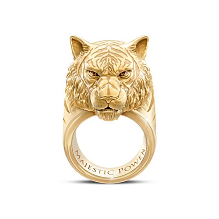 Joyas Mas Vendidas Anillo De Hombre De Tigre Dorado Para Dominar Unico Creativo Simple Shopee Colombia
