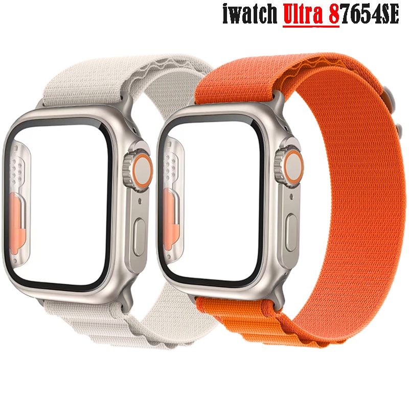 Vidrio Funda Correa Para Apple Watch band 45mm 44mm 41mm 40mm Pulsera  iWatch serie se Cambio A Ultra Alpine loop