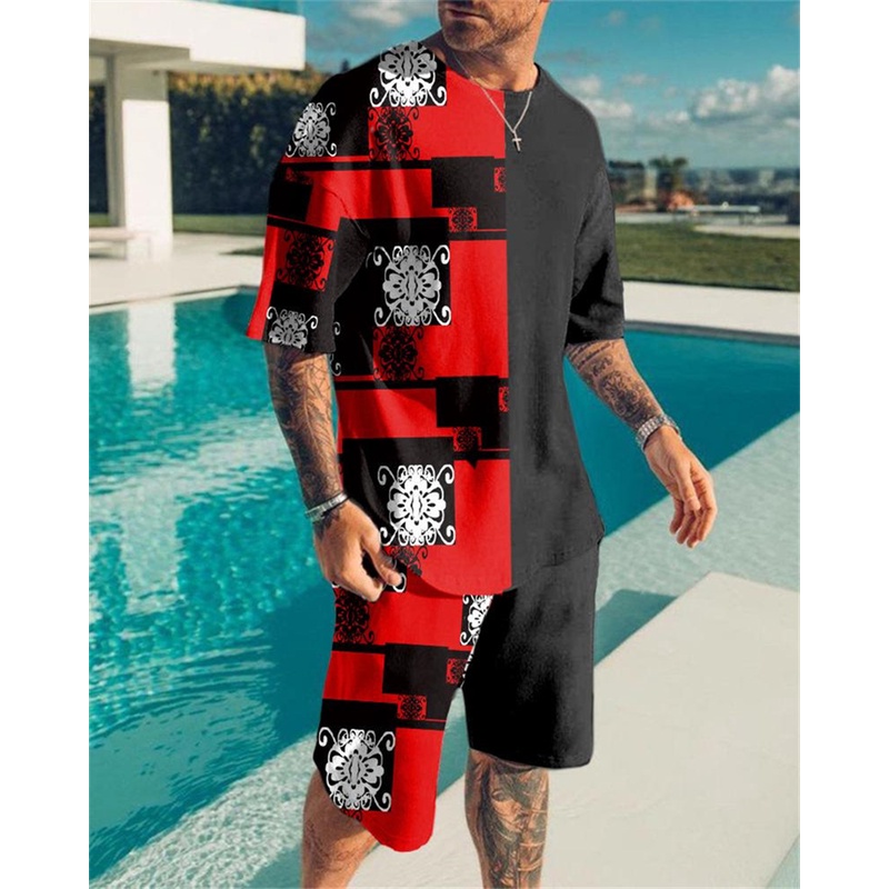 Ropa De Verano Para Hombre Camiseta Pantalones Cortos