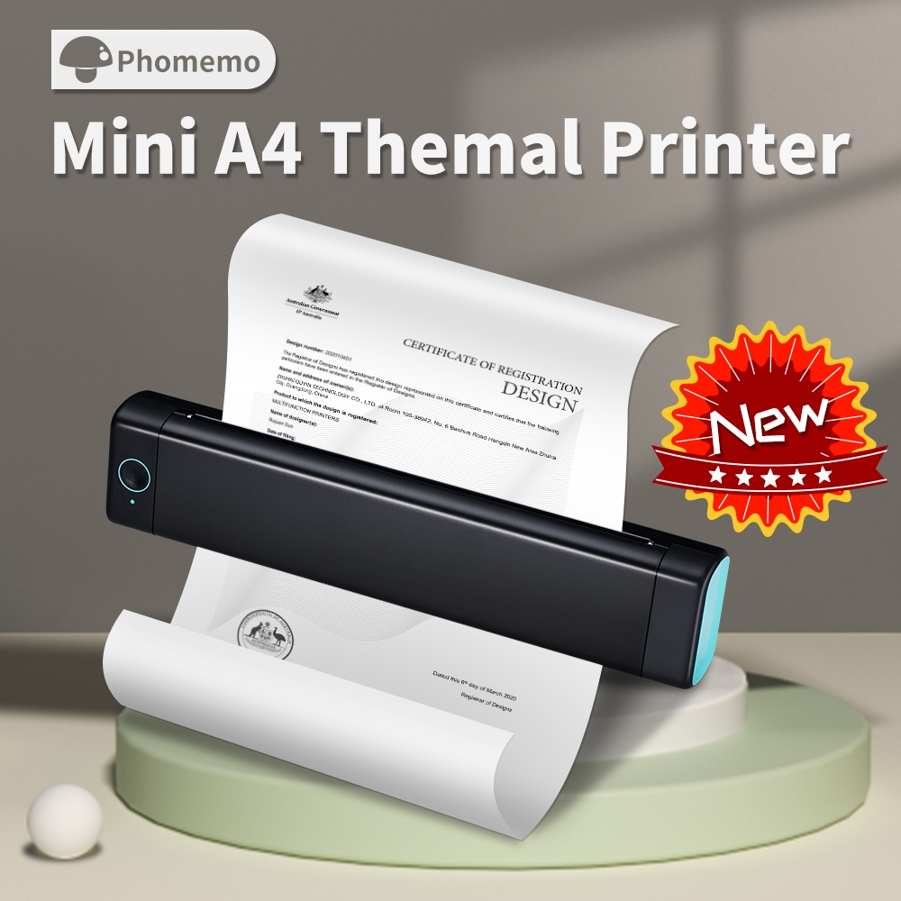 Papel térmico A4 para impresora portátil M08F-A4, compatible con