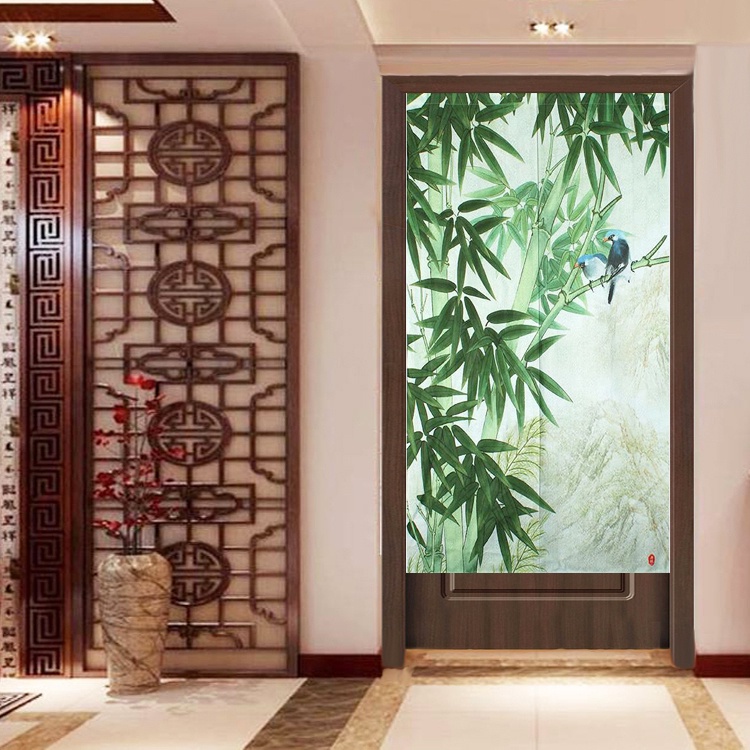 Cortina De Puerta Feng Shui De Pájaro De Bambú Para Sala De Estar Partición  Dormitorio Baño Cocina