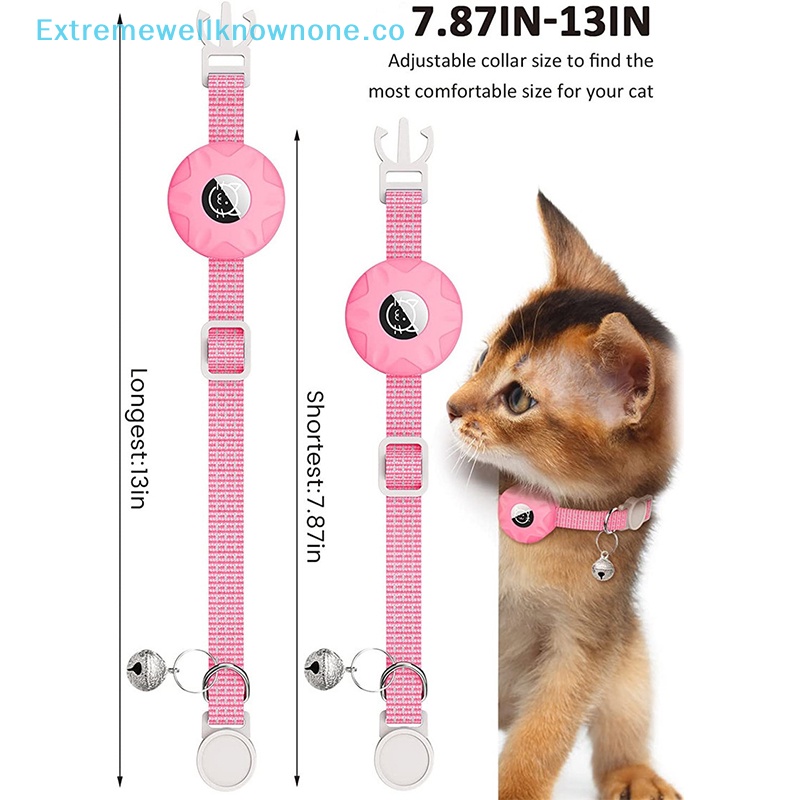 Collar de gato Airtag con soporte para Airtag, soporte para collar de gato  con campana y correa ajustable reflectante para gato, gatito, cachorro