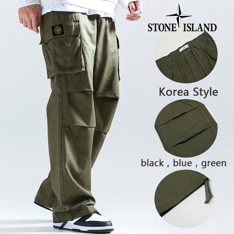 Pantalones Cargo Corte Recto Hombres Moda Suelta Seis 6 Bolsillos Táctico  Largo Casual Kargo Trabajo Pantalón Hombre Seluar Kerja Lelaki