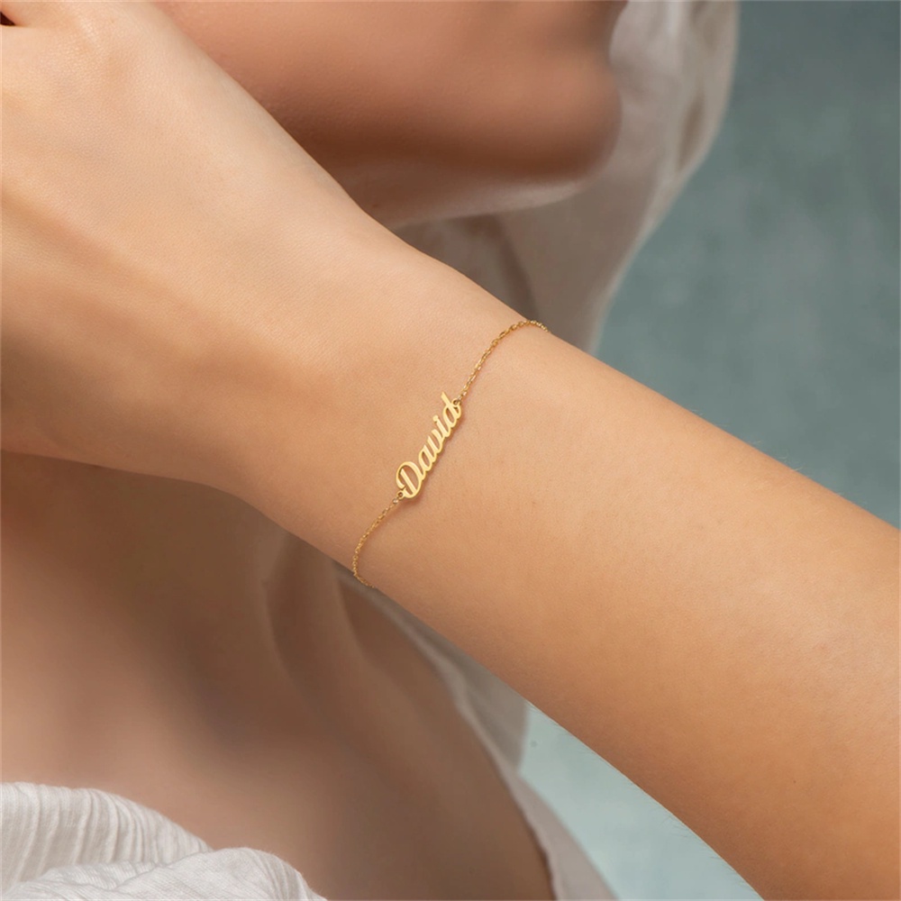 Pulseras Personalizadas Nombre Personalizado Para Las Mujeres De Acero  Inoxidable De La Cadena De Oro Encanto Ajustables Único BFF Joyería De  Regalo