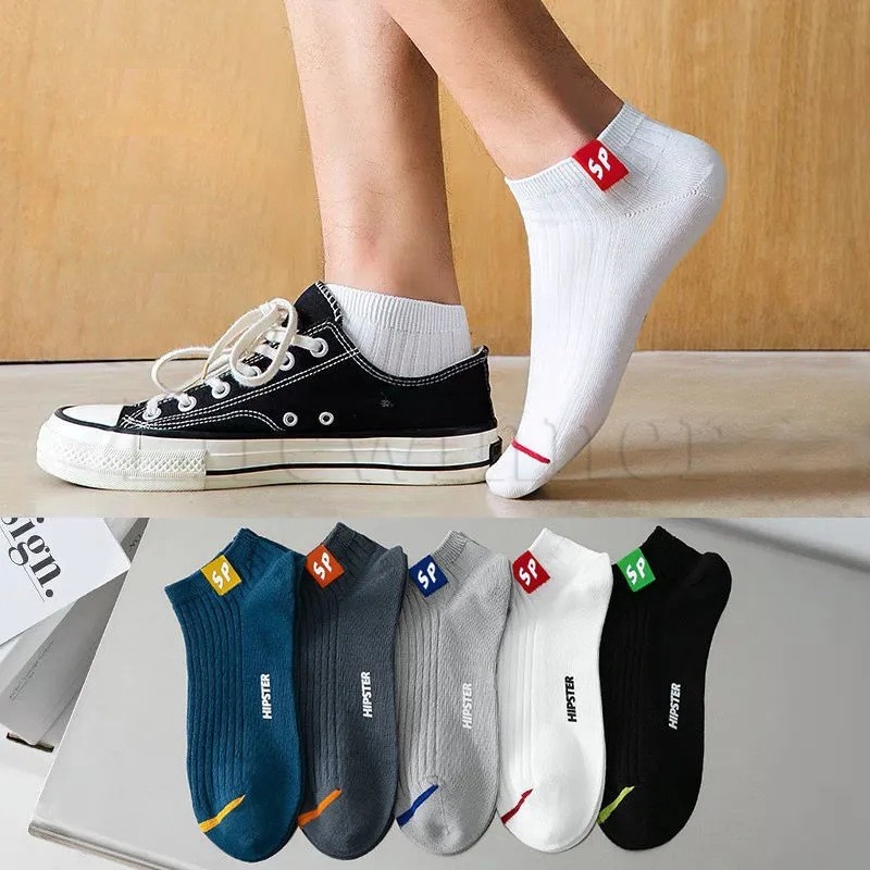 Calcetines invisibles de algodón antideslizantes para hombre, medias bajas  de negocios, de silicona, de Color sólido, para primavera y verano, paquete  de 5 pares, 10 unidades - AliExpress