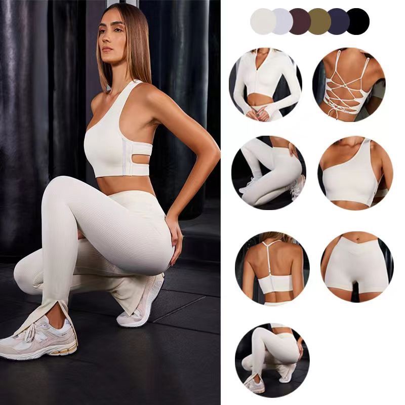 Conjunto de ropa deportiva sin costuras para mujer, traje deportivo para  gimnasio, correr, entrenamiento, Yoga, 2/