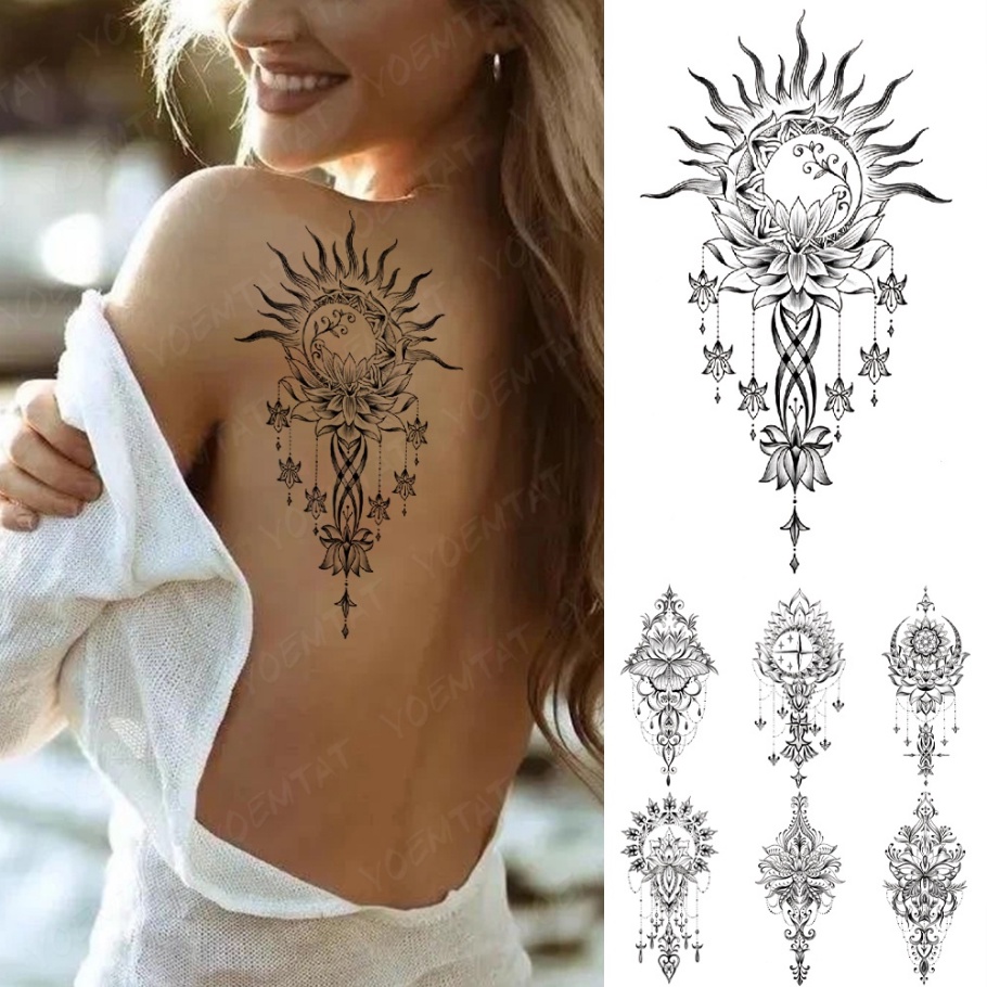 Tatuaje Temporal Impermeable Pegatina Henna Mehndi Tótem Flash Tatto Luna  Estrella Sol Mano Dedos Arte Corporal Brazo Falso Tatoo Hombres Mujeres  Muchos Estilos | Shopee Colombia