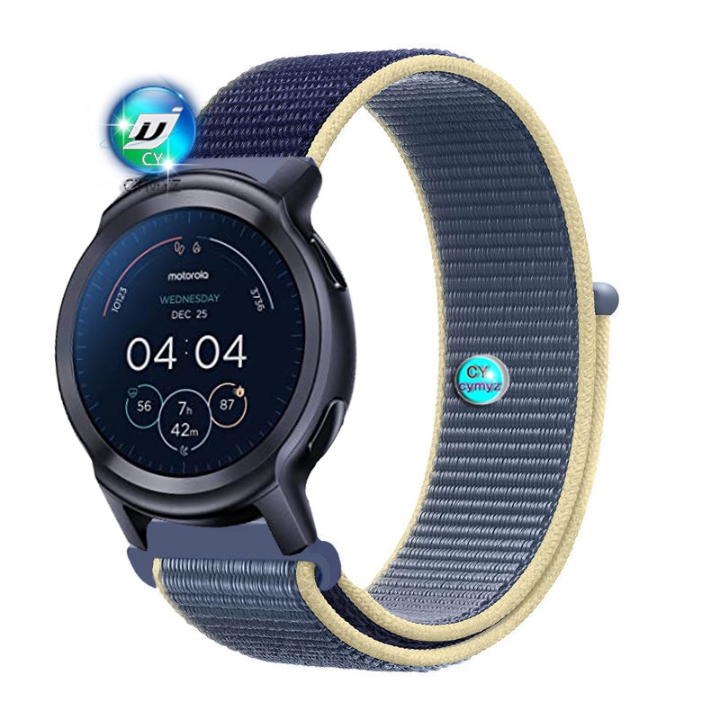 Reloj smartwatch con correa de nylon y correa de silicona azul T-Band