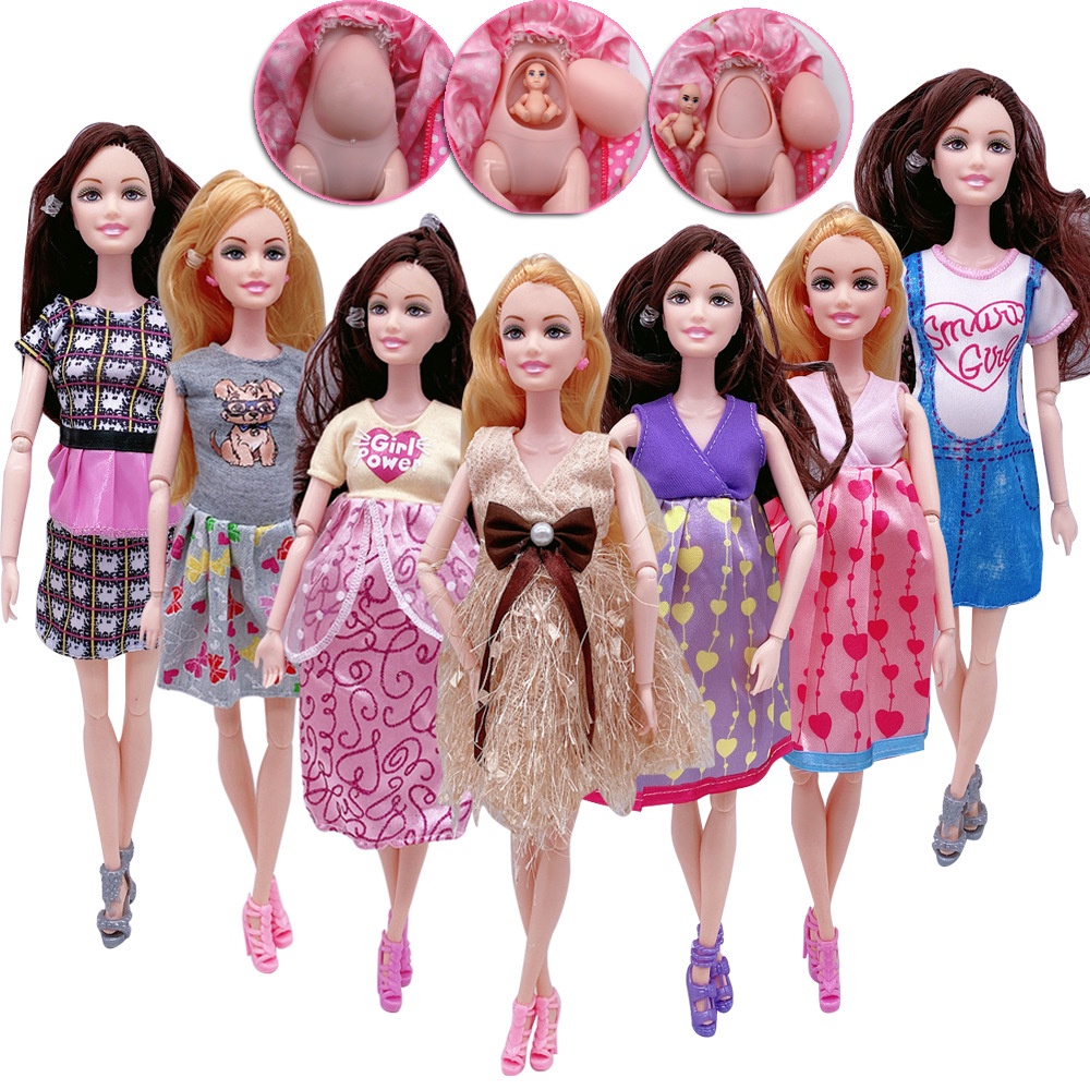 TK Home Toy Muñeca Barbie Embarazada 30CM Moda