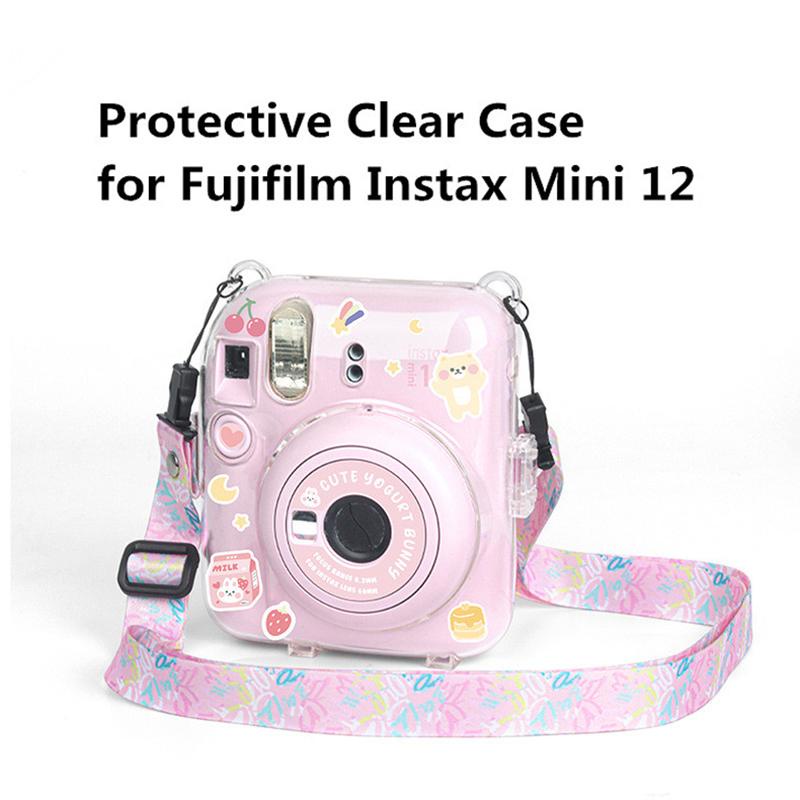 Fintie Funda protectora transparente para cámara instantánea Fujifilm  Instax Mini 12, carcasa rígida de cristal con bolsillo de película mejorado  para