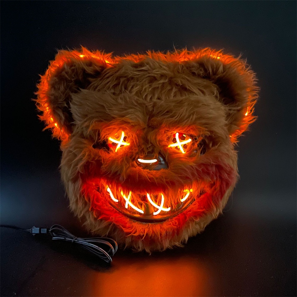 Halloween Horror Violento Conejo Oso De Peluche Máscara Led Bloody Rabbit  Dress Prop Plástico | Shopee Colombia