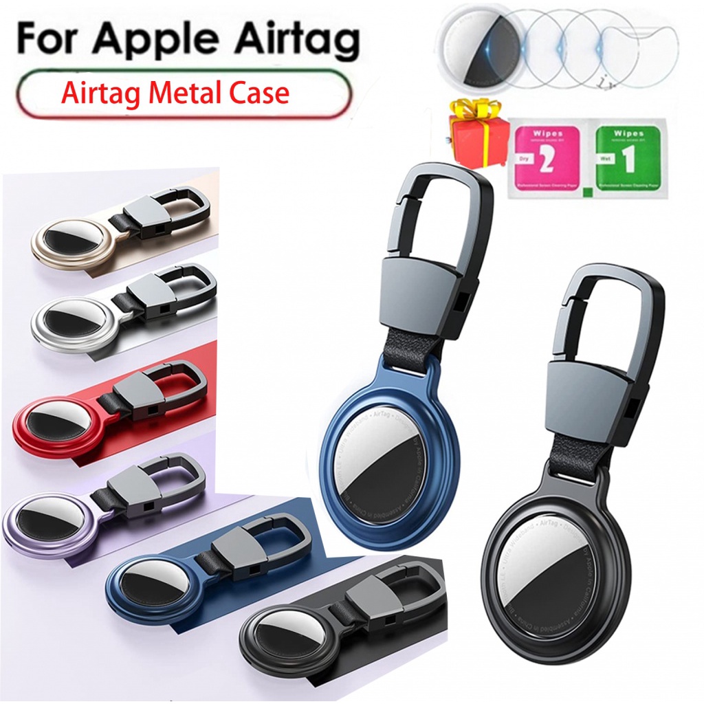 Llavero Airtag, funda Airtag con llavero, soporte protector metálico Airtag  compatible con Apple Airtag