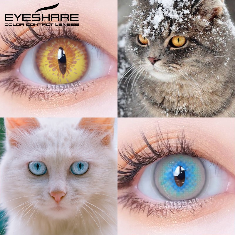 Eyeshare Pair Colorful Cosplay Contact Lenses Para Eyes Anime Accessories Yellow Blue Lens