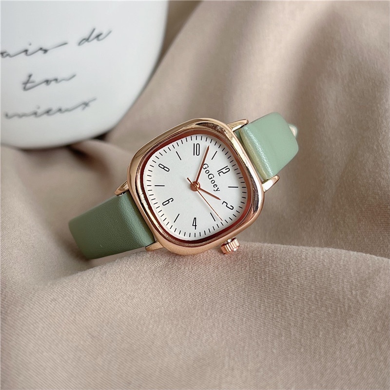 Simple Pequeño Reloj De Las Mujeres Dial Cuadrado Pulsera De