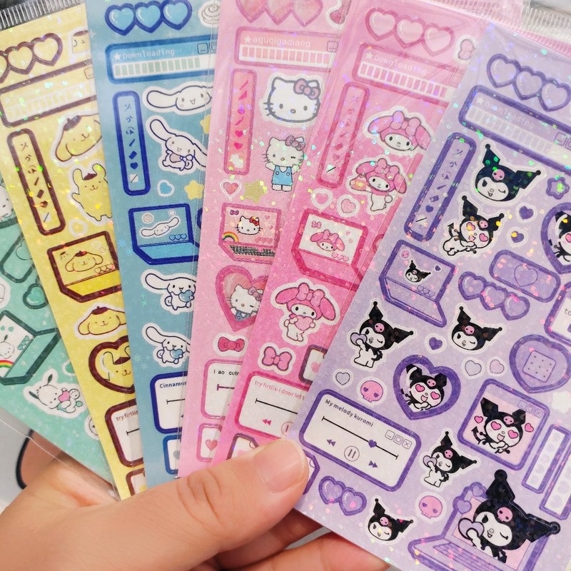 6 Hojas Sanrio Familia Kuromi Mymelody Cinnamoroll Hello Kitty Melody ...