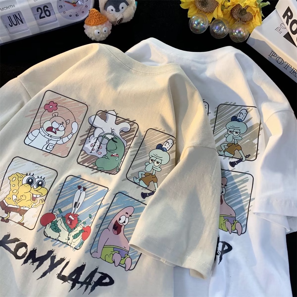 Plus Size M-5XL 】 Camiseta De Hombre De Dibujos Animados De Calle