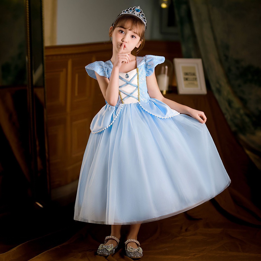 Vestido De Princesa Para Niñas Disfraz De Cenicienta Cosplay Fiesta De  Cumpleaños Baile Para Niños Vestidos De Halloween 4-10 Años