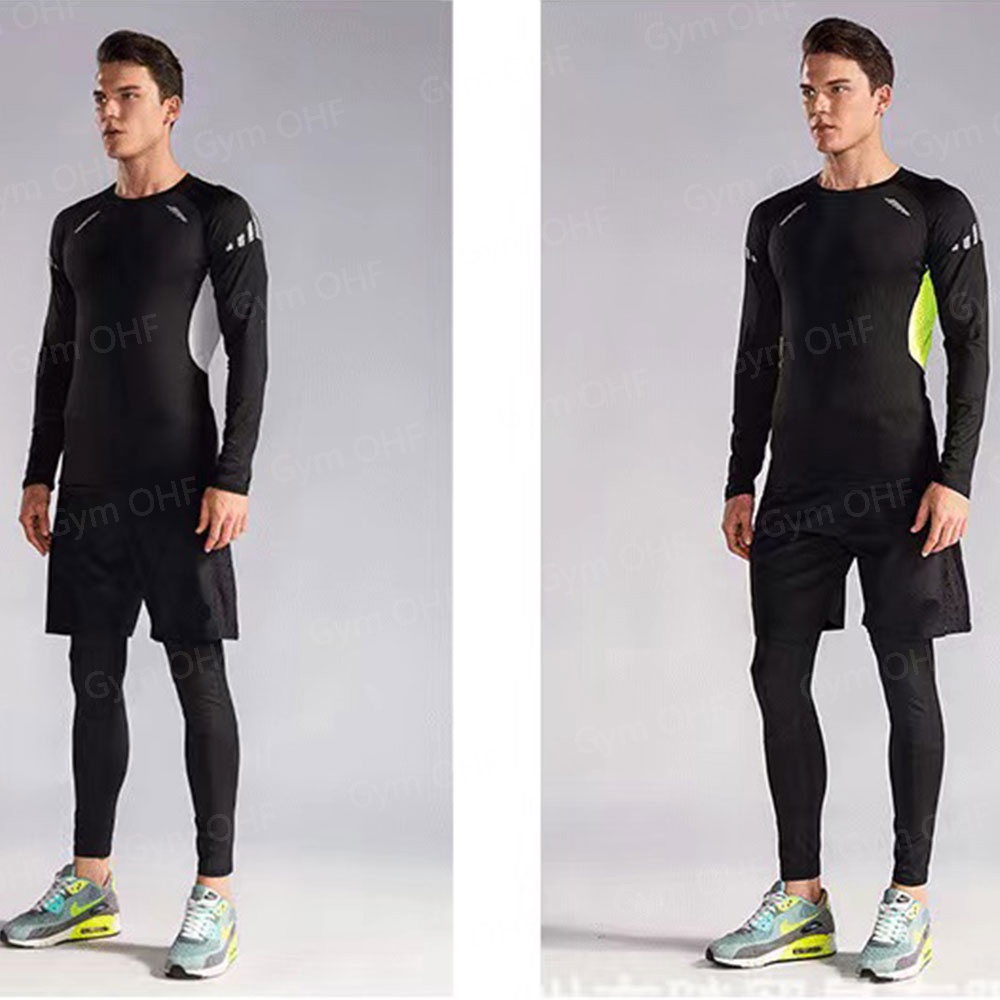 Conjunto de gimnasio ajustado para hombre, al aire libre para trotar traje  deportivo, ropa deportiva para