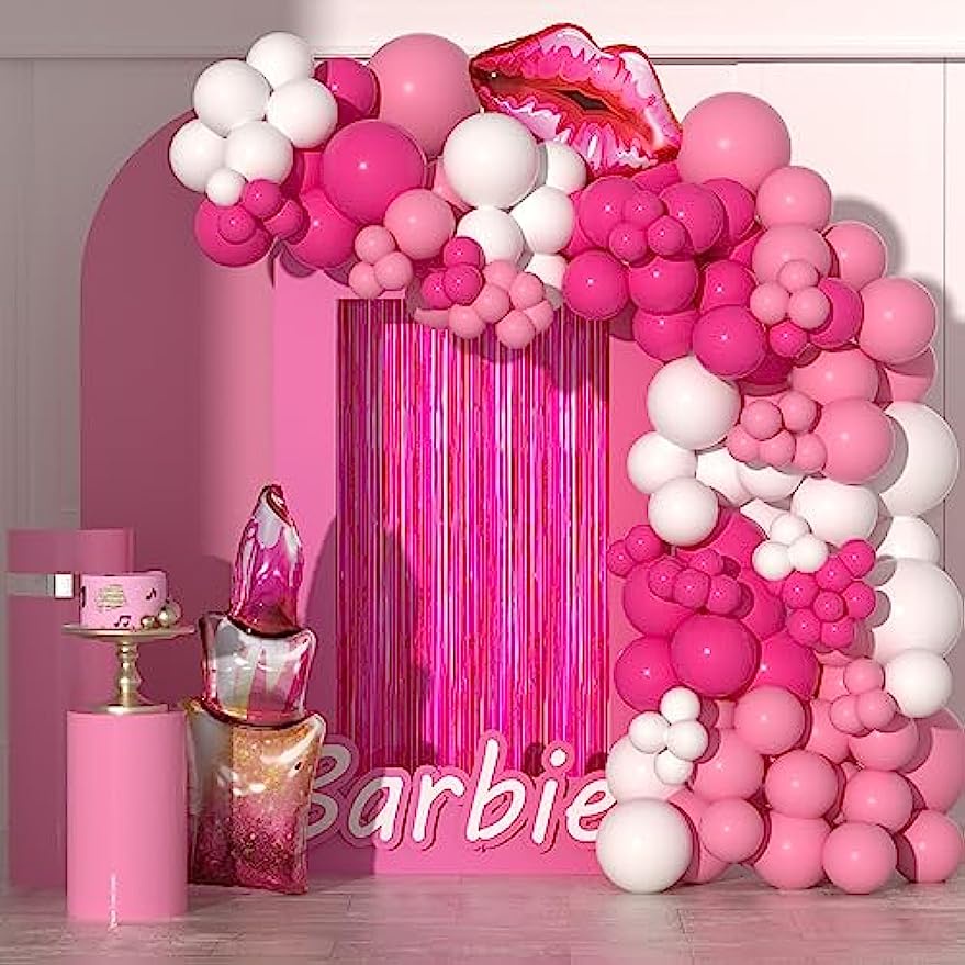 Kit de arco de guirnalda de globos rosa y plateado, 120 piezas de arco de  globos de látex de confeti blanco claro y plateado para Navidad,  cumpleaños