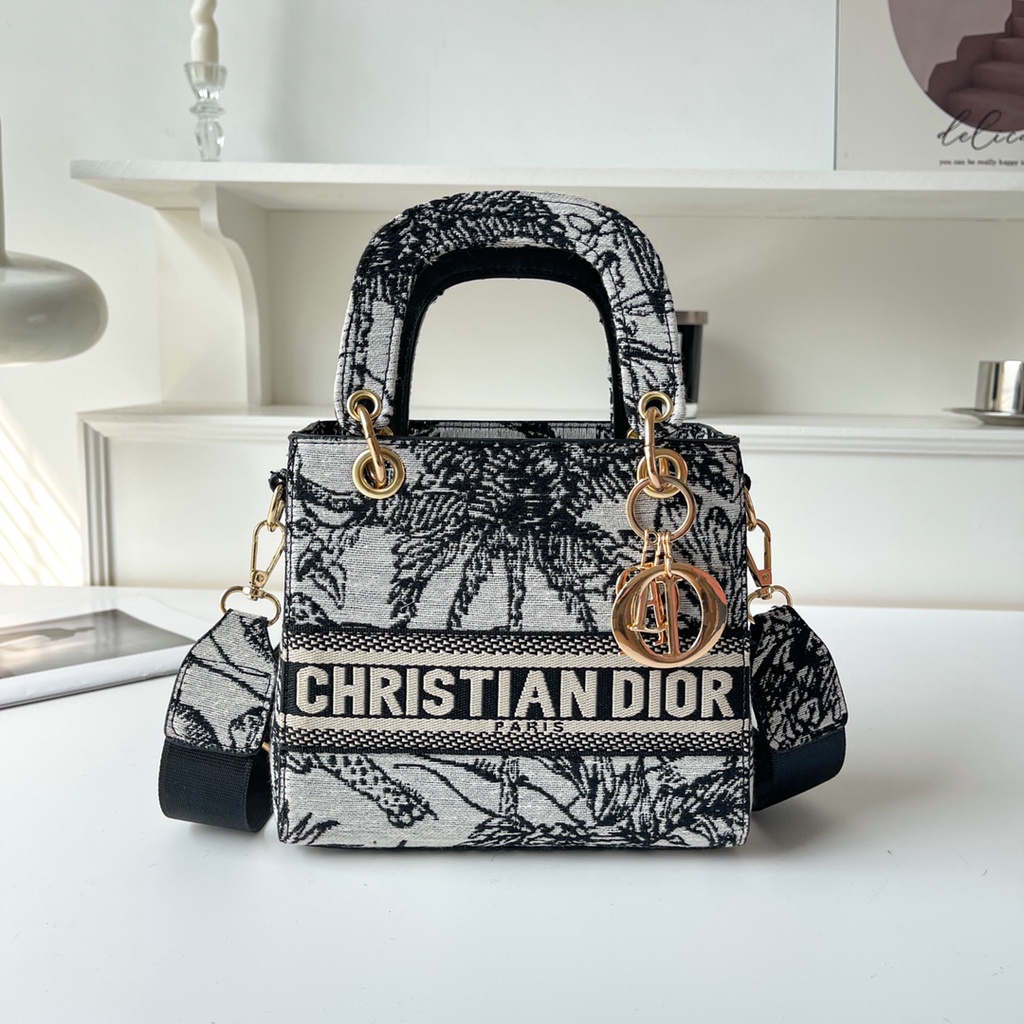 67+ Riñonera Christian Dior Caro con cadena Negro