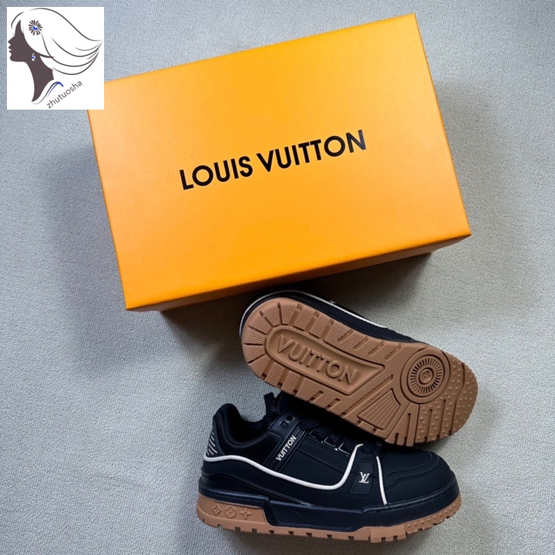 2023 Louis Vuitton Trainer Maxl zapatos casuales bajos Unisex zapatos de  tenis negro marrón