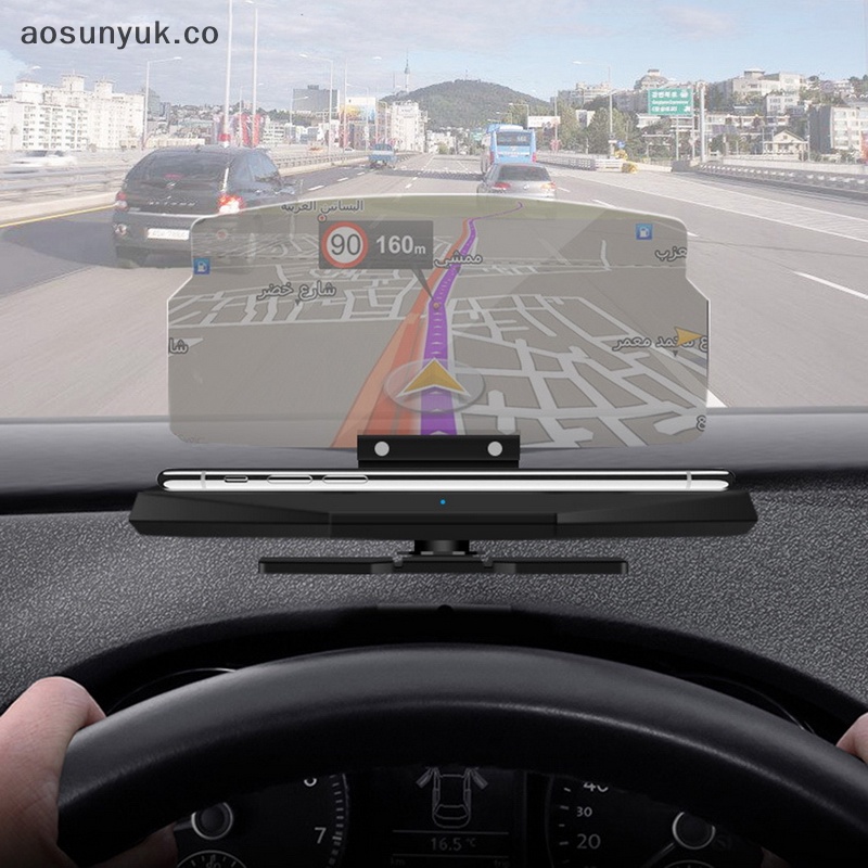  Soporte para pantalla frontal móvil GPS para automóvil, soporte  móvil para proyector de navegación HUD para coche, soporte para teléfono  inteligente con soporte inalámbrico de carga rápida, compatible con iOS y