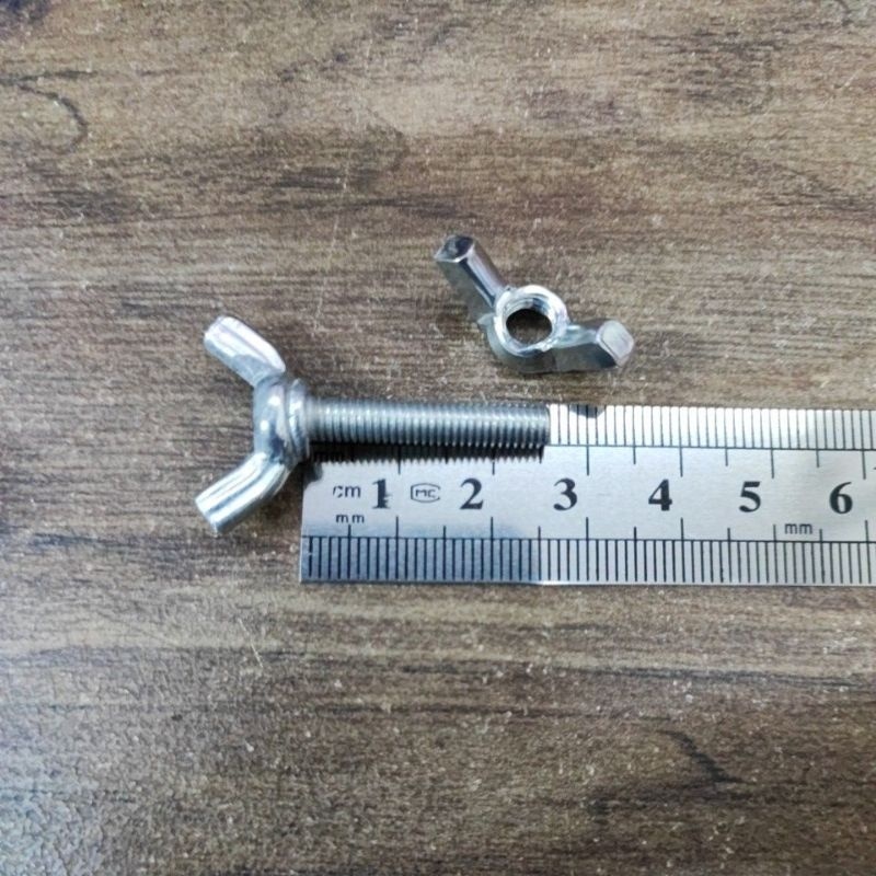 Tornillos De Plastico 4 Tornillos Mariposa Design61 - Plástico PA, Perno Acero Galvanizado, M5x10mm, Para Muebles Y