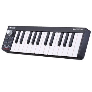 Teclado Piano MIDI Controlador de teclado Mini Teclado USB de 25 teclas y  almohadilla de tambor Controlador MIDI Instrumentos musicales profesionales