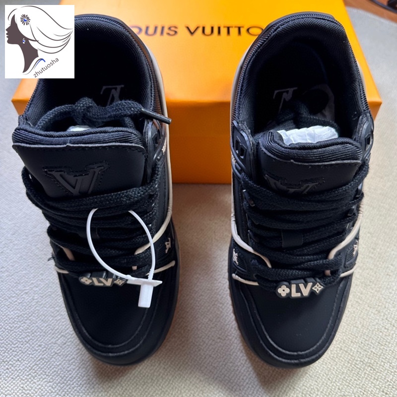 2023 Louis Vuitton Trainer Maxl zapatos casuales bajos Unisex zapatos de  tenis negro marrón