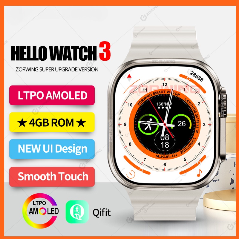 Gratis gife] Hello Watch 3 AMOLED Men Smart H11 Ultra Actualizado Pantalla  Completa Smartwatch Titanio Con Brújula NFC 4GB ROM Para Android IOS