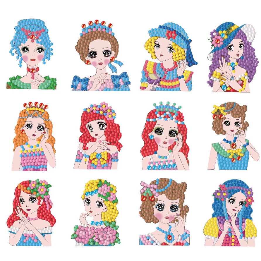 YOUYIKE Kit De Pintura De Diamantes 5D Para Niños – 12 Pegatinas De Princesa Con Diamantes, Incluye Herramientas, Regalo Creativo Para Principiantes De Todas Las Edades