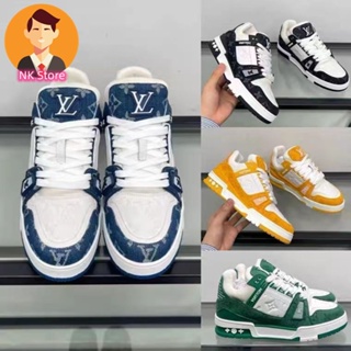 Lv Louis Vuitton Trainer Maxl Chubby Trainer blanco negro hombres mujeres  zapatos pareja estudiante zapatos sociales suela gruesa altura zapatos de  papá