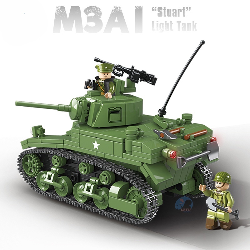 Lego Toy Tank Blocks Bricks US M3A1 Stuart Modelo Kit Conjunto De ...