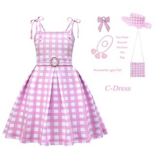 Cosplay Para Barbie Suspender Princesa Vestido Rosa Vestido