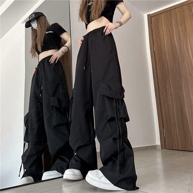 Pantalones Holgados De Gran Tamaño De Color Sólido Joggers De Cintura Alta  Streetwear Moda