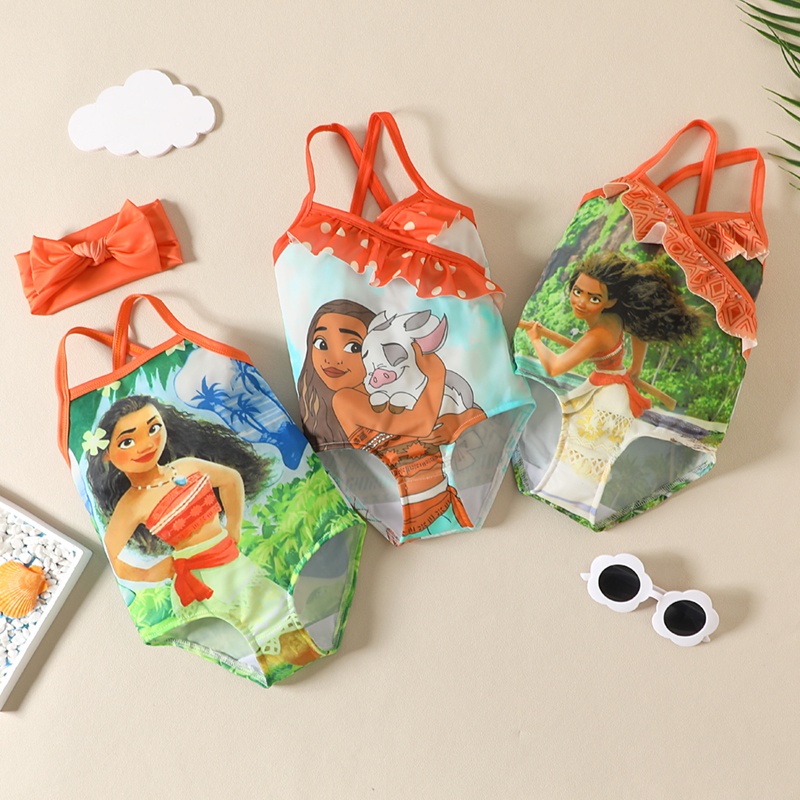 Traje De Baño Para Niñas Con Tirantes De Verano Mona Impreso De Una