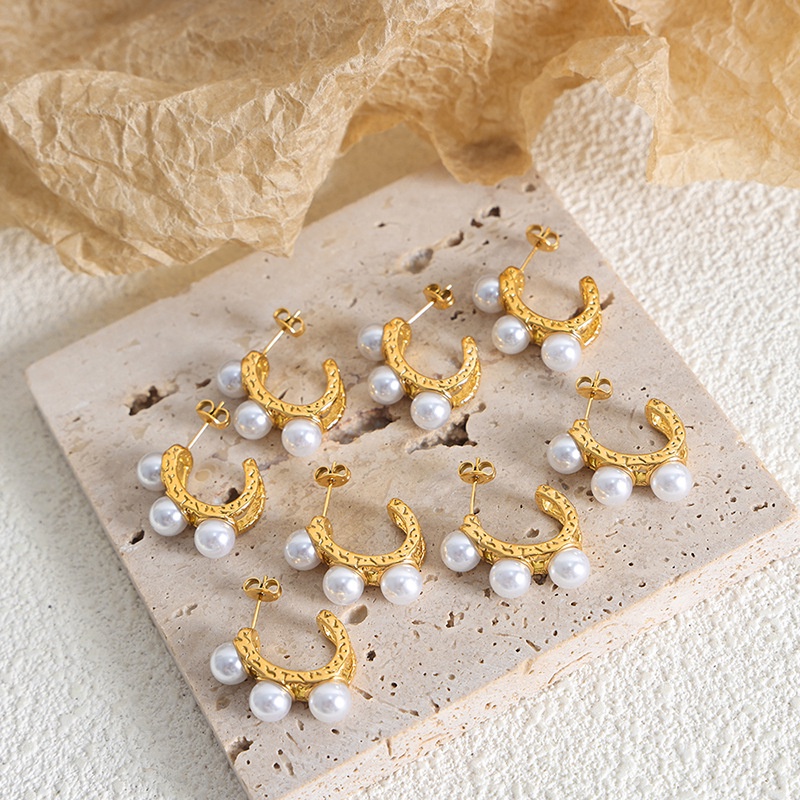 Pendientes de perlas coreanas para mujer, aretes redondos geométricos,  Vintage, Color dorado, joyería de moda, 2024 - AliExpress