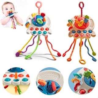 Juguetes sensoriales Montessori para bebés cuerda tracción silicona  desarrollo habilidades motoras 0 a 6 meses juguete educativo para bebés de  1 a 3 años - AliExpress