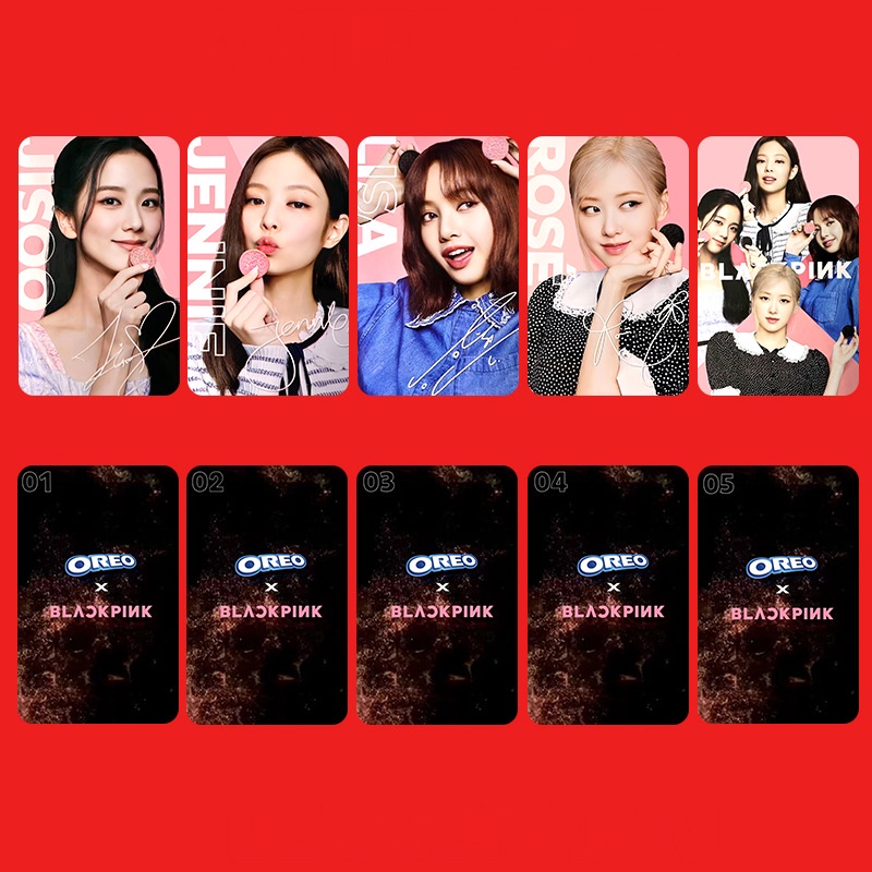 Blackpink Oreo Fans Mismo Álbum Random Rose Collection Card Jisoo Powder  Ink Lisa
